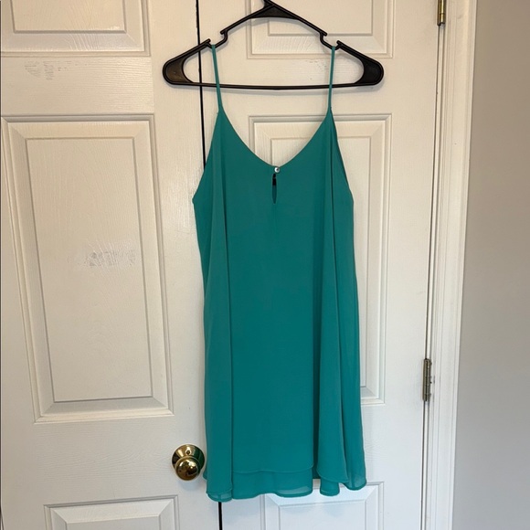 Teal Spaghetti Lilla Clothing Co Dress Size Large Spring Breathable Lightweight - Picture 1 of 7